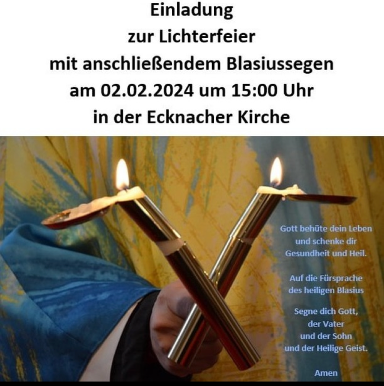 Lichterfeier mit Blasiussegen für Familien und Kleinkinder