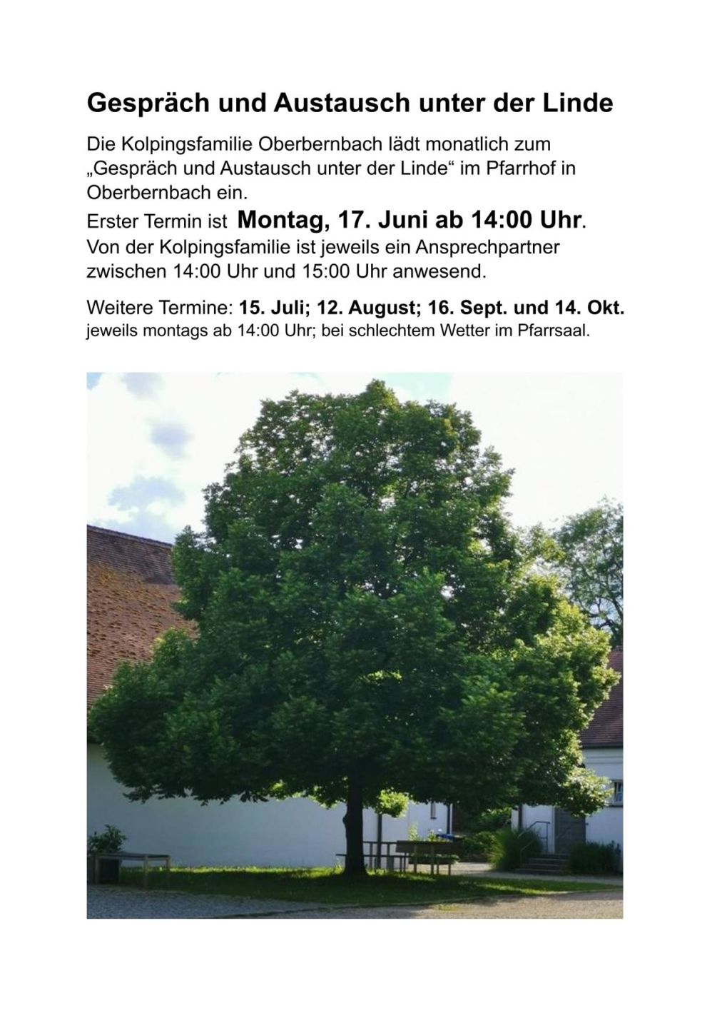 Gespräch und Austausch unter der Linde
