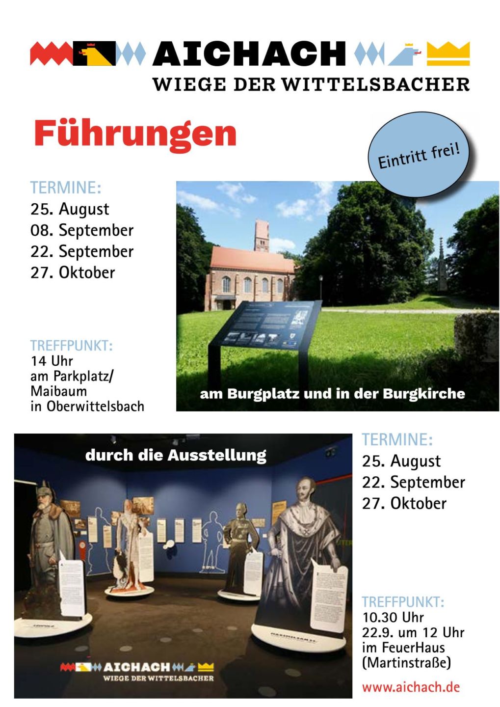 Öffentliche Führungen in Oberwittelsbach - Burgplatz und Kirche