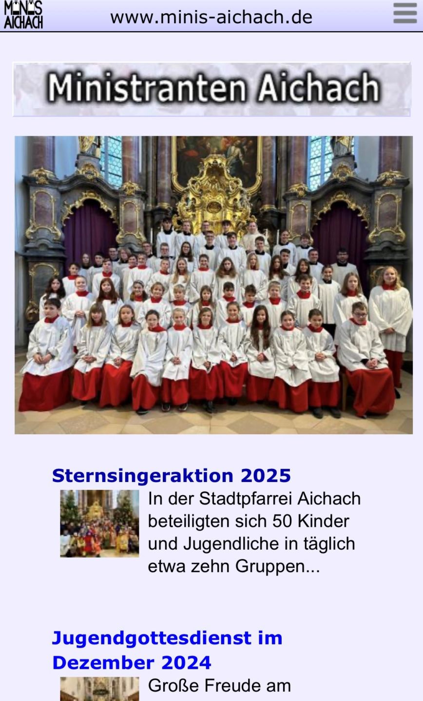 Neustart bei der Ministrantenhomepage