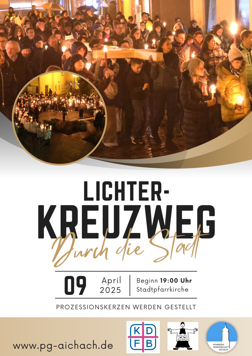 Lichterkreuzweg durch die Stadt