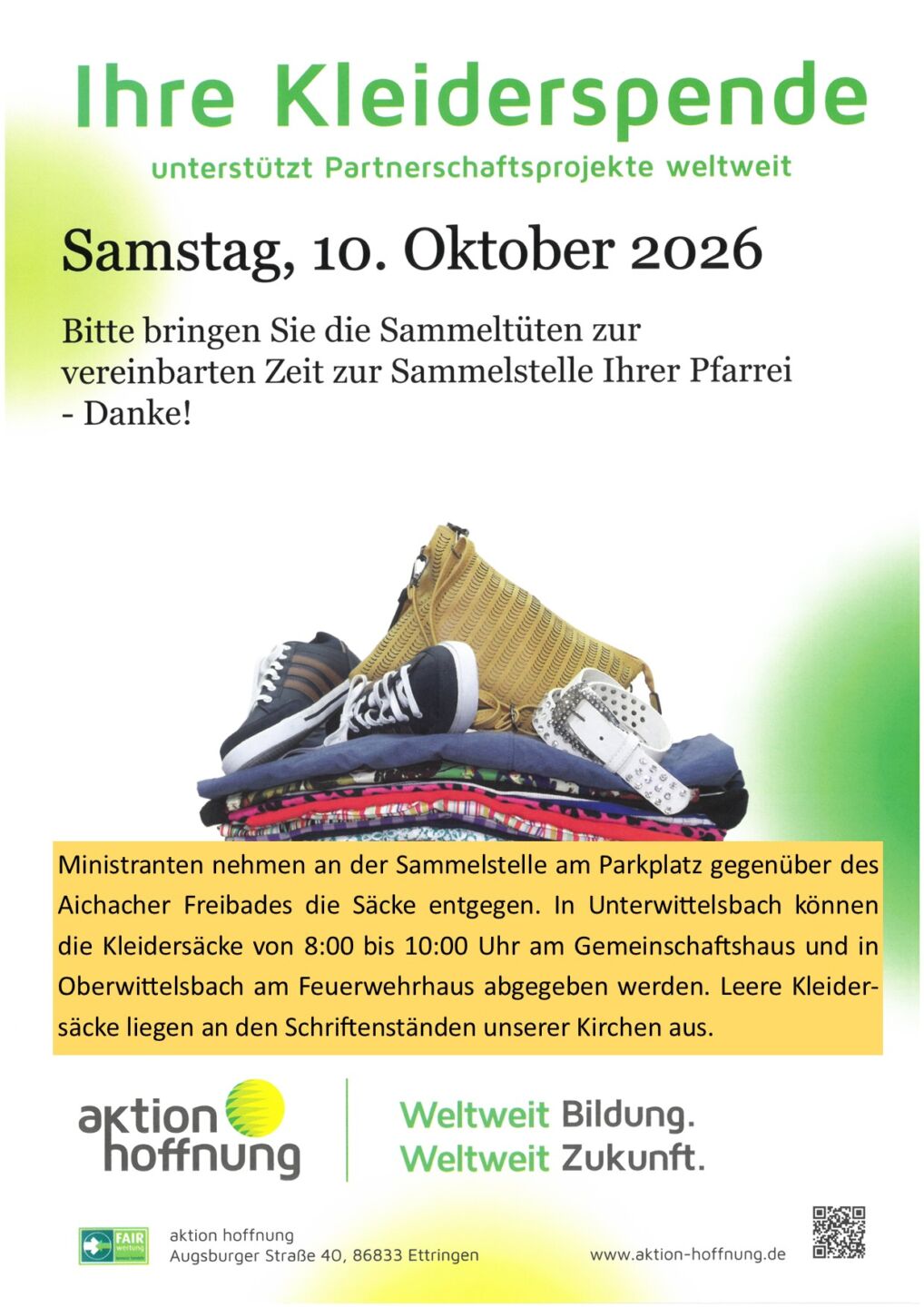 „aktion hoffnung“ Kleiderspende